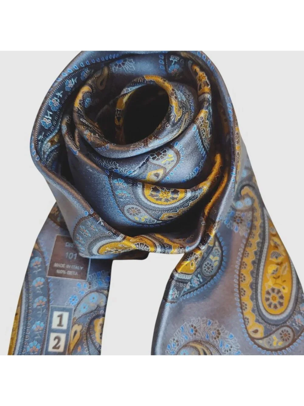 Ermenegildo Zegna Quindici #101 Silk Paisley Tie Made Italy Luxury